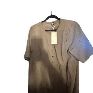 NWT Emery Rose Olive Button-Down Maxi Dress Size XL